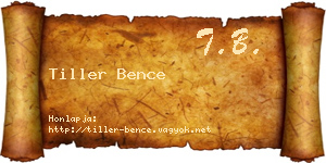 Tiller Bence névjegykártya